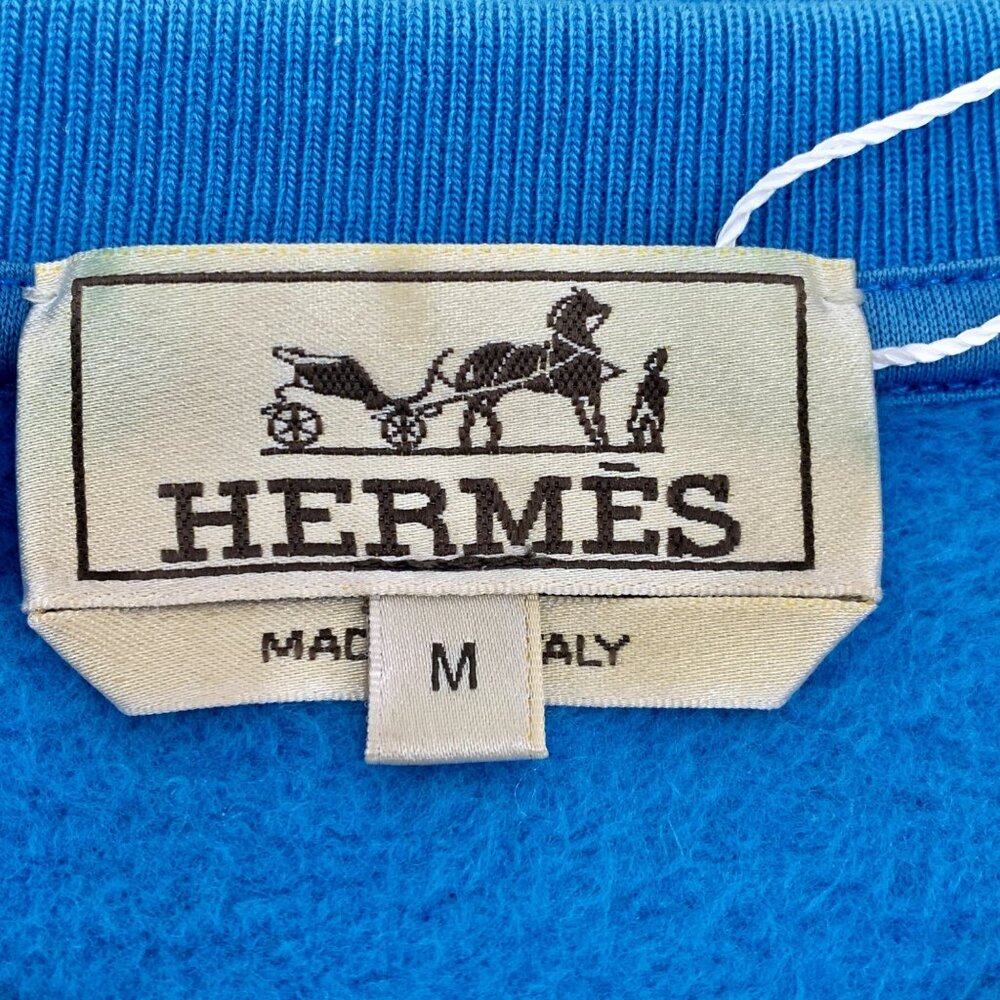 Hermes Dark Blue Mechanical Pattern Patchwork Cot… - image 6